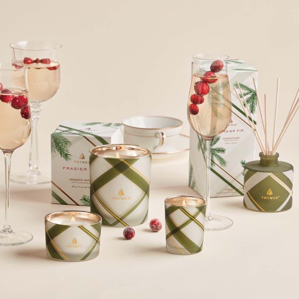 Frasier Fir® Frosted Plaid Medium Candle